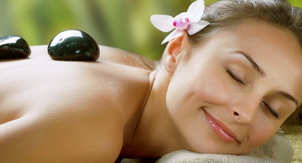 a woman relaxing during a massage at London spa